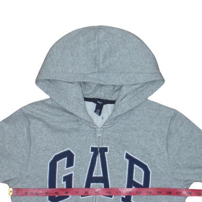 GapKids Boys Grey Full Zip Hoodie Size 12 Years Cotton Blend Logo Design