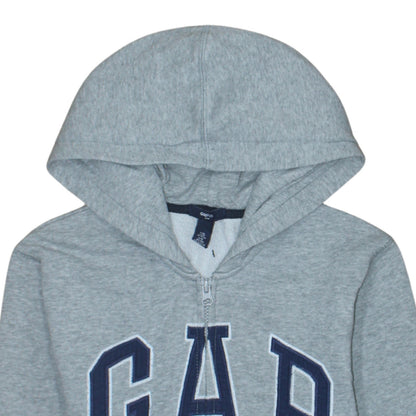 GapKids Boys Grey Full Zip Hoodie Size 12 Years Cotton Blend Logo Design