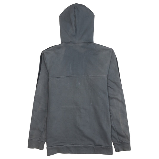 Adidas Boys Grey Full Zip Hoodie Size 10-11 Years Fleece Lined Sportswear