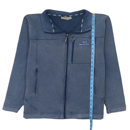 Weird Fish Men's Blue Cotton Full Zip Fleece Sweatshirt M