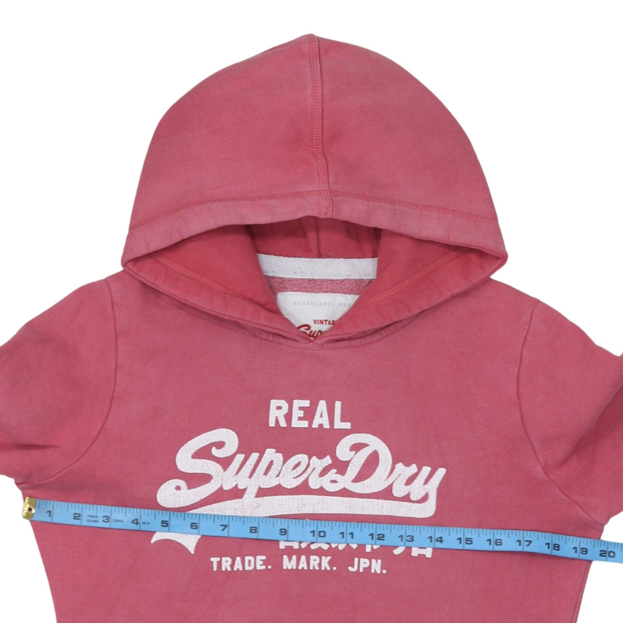 Superdry Women Pink Pullover Hoodie Medium Vintage Logo