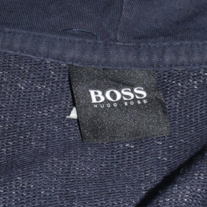 Hugo Boss Men's Grey Pullover Hoodie L Logo Designer Sweatshirt