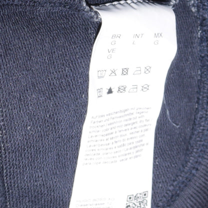 Hugo Boss Men's Grey Pullover Hoodie L Logo Designer Sweatshirt