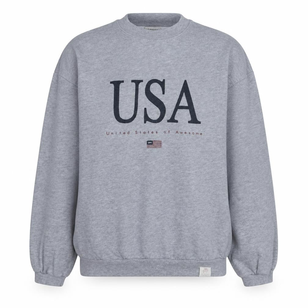 Pull&Bear Women's Grey USA Graphic Pullover Sweatshirt Size Small