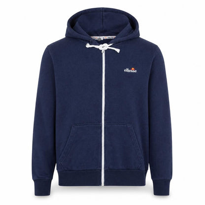 Front view of Ellesse Men's Blue Full Zip Hoodie, size M, Regular Fit Sportswear