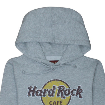 Hard Rock Cafe Madrid Grey Pullover Hoodie Unisex Small Fleece