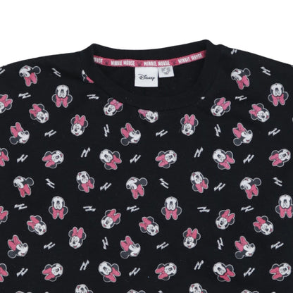 Disney Minnie Mouse Women's Black Crew Neck Pullover Sweatshirt M 12/14
