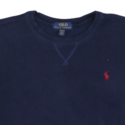 Polo Ralph Lauren Boys Blue Crew Neck Sweatshirt M 10-12 Cotton Logo