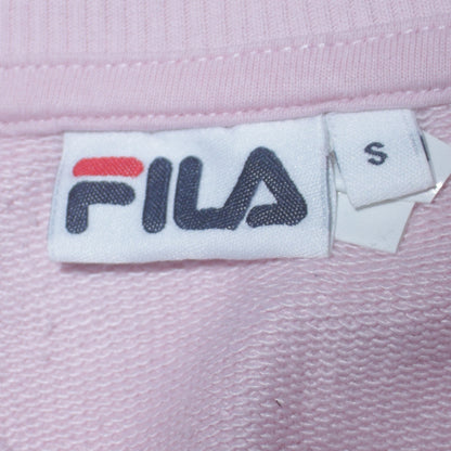 FILA Women Pink Colourblock Logo Crew Neck Pullover Sweatshirt Size S