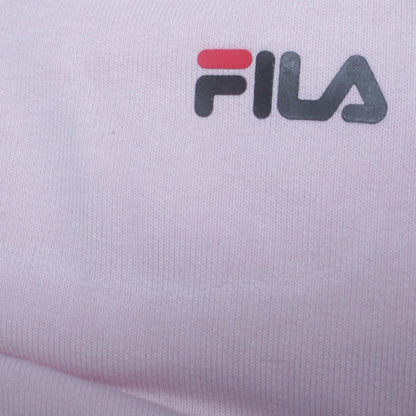 FILA Women Pink Colourblock Logo Crew Neck Pullover Sweatshirt Size S
