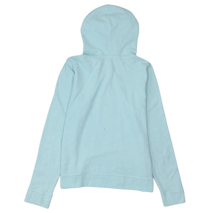 Hollister Womens Blue Pullover Hoodie L Cotton Blend Logo Print