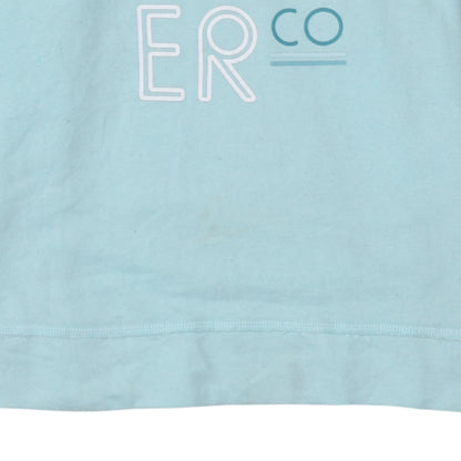 Hollister Womens Blue Pullover Hoodie L Cotton Blend Logo Print
