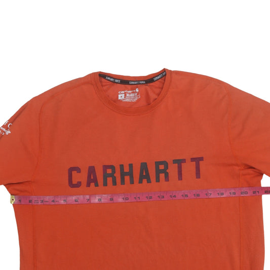 Carhartt Men's Orange Relaxed Fit Graphic Logo T-Shirt Size M