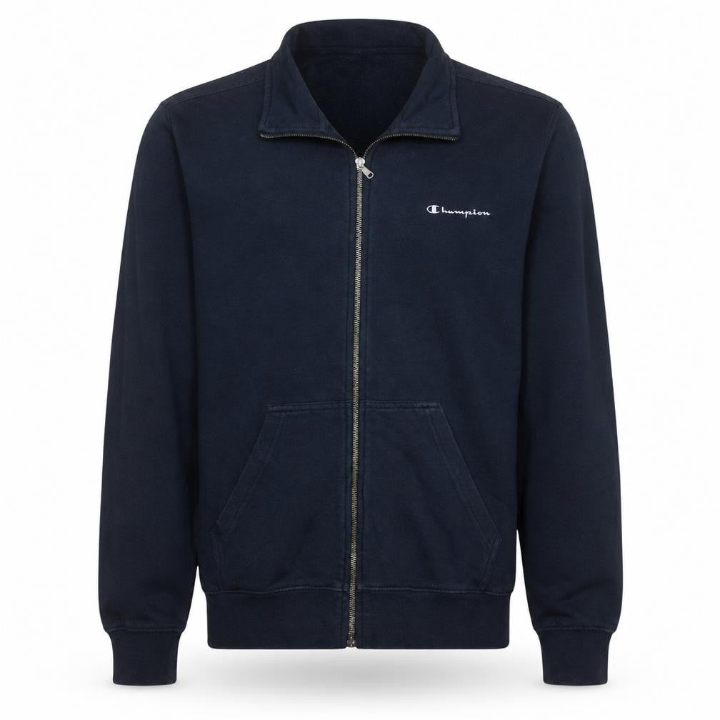 Champion Men's Blue Full Zip Collared Sweatshirt Size L