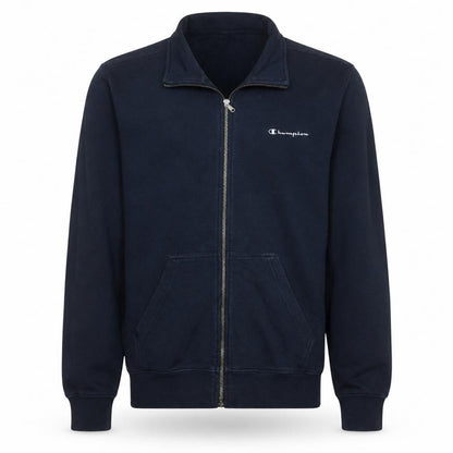 Champion Men's Blue Full Zip Collared Sweatshirt Size L