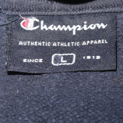 Champion Men's Blue Full Zip Collared Sweatshirt Size L