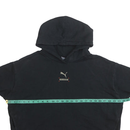 Puma Womens Black Cropped Hoodie L Long Sleeve Pullover Casual Sportswear