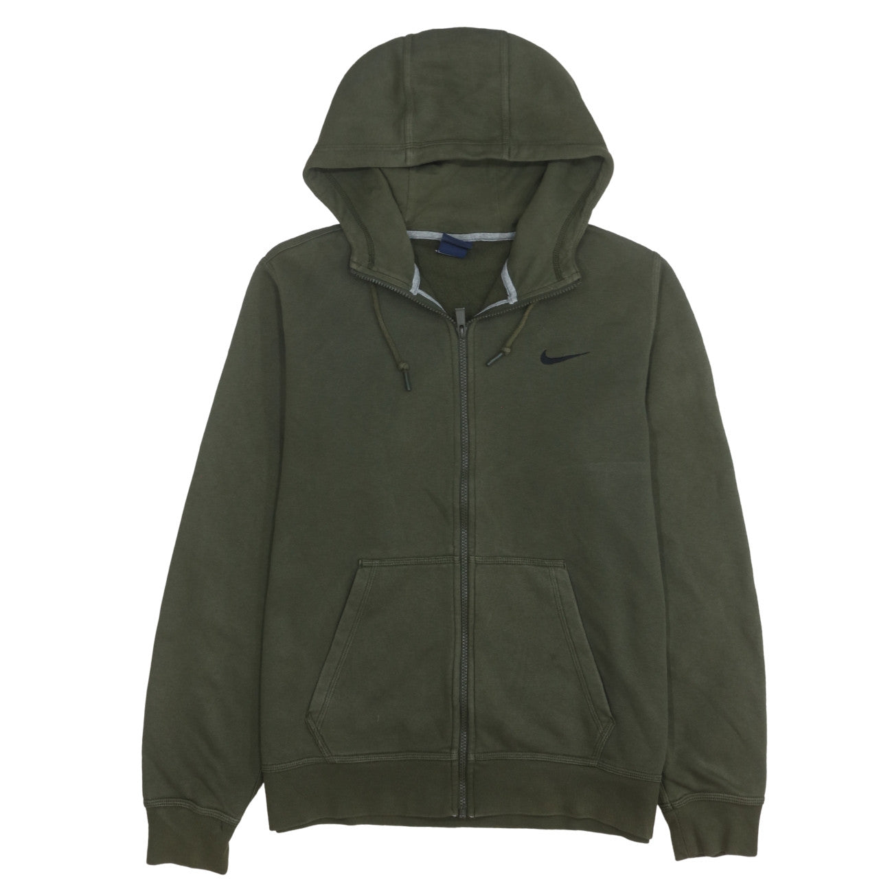 Nike Men's Green Full Zip Hoodie L Regular Fit Fleece Sweatshirt