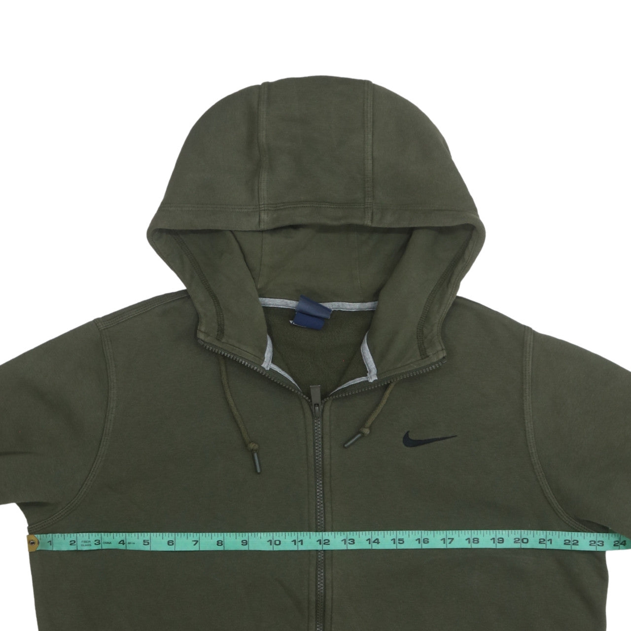 Nike Men's Green Full Zip Hoodie L Regular Fit Fleece Sweatshirt