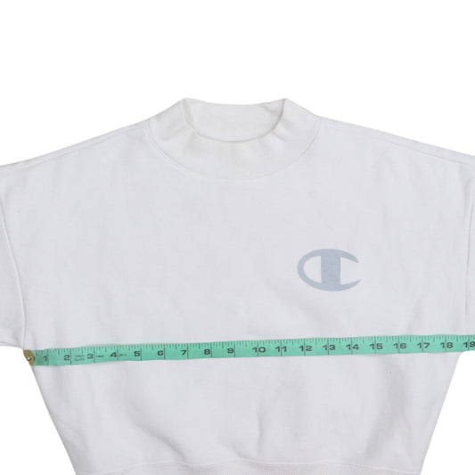 Champion Womens White XS Pullover Sweatshirt with Logo Print