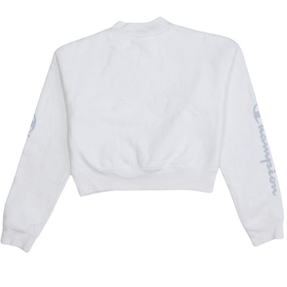 Champion Womens White XS Pullover Sweatshirt with Logo Print