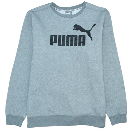 Puma Men’s Grey XL Crew Neck Pullover Sweatshirt Logo Print