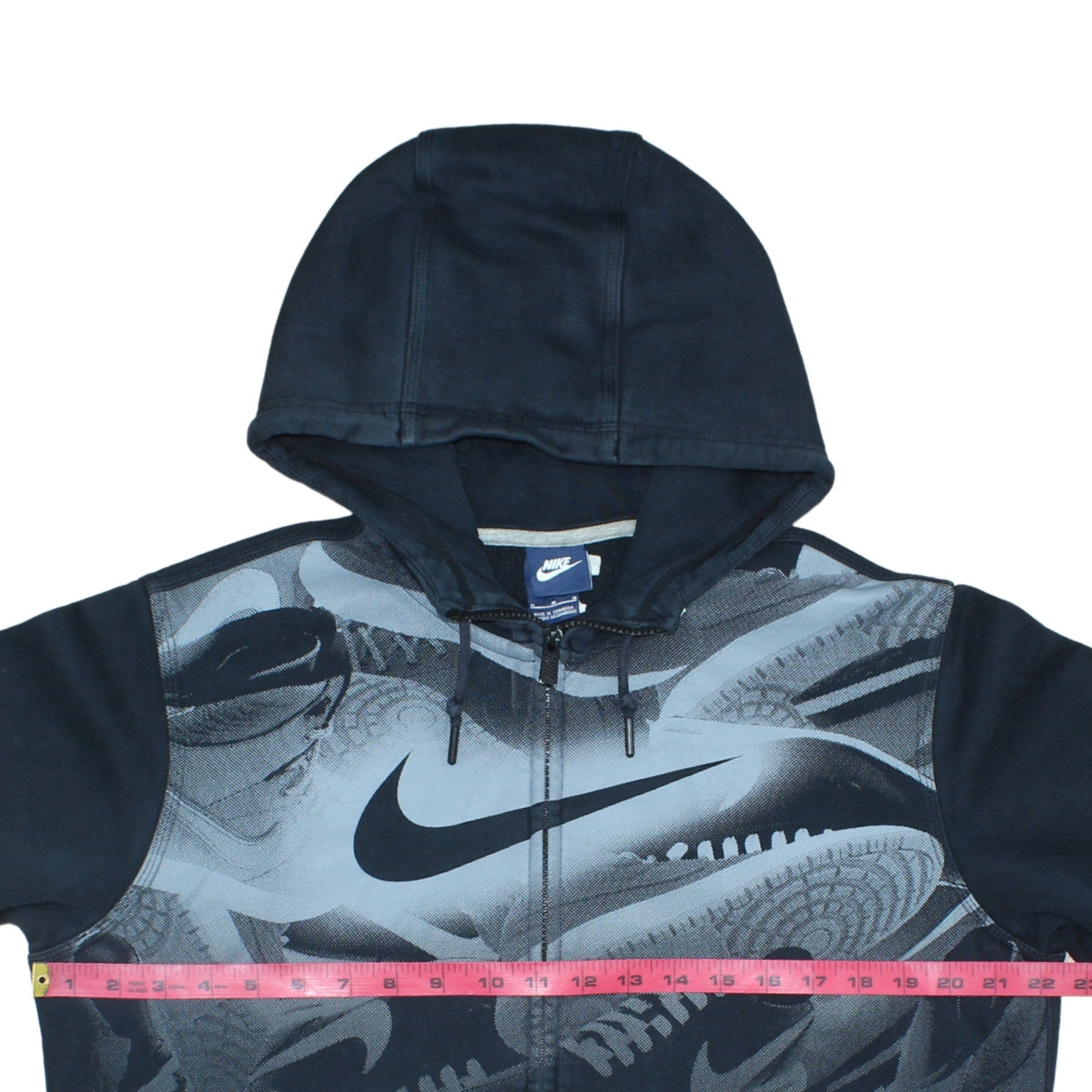 Nike Men's Black Full Zip Graphic Hoodie Size M