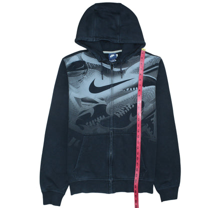 Nike Men's Black Full Zip Graphic Hoodie Size M