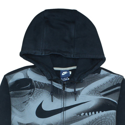 Nike Men's Black Full Zip Graphic Hoodie Size M