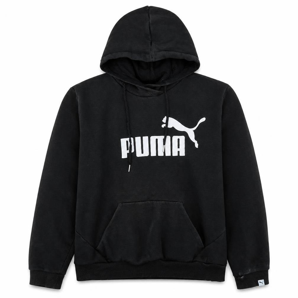 Puma Womens Black Pullover Hoodie Size 18 Logo Graphic Sweatshirt