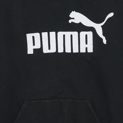 Puma Womens Black Pullover Hoodie Size 18 Logo Graphic Sweatshirt
