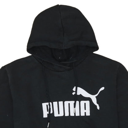 Puma Womens Black Pullover Hoodie Size 18 Logo Graphic Sweatshirt