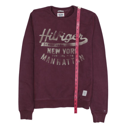 Tommy Hilfiger Men's Brown Logo Sweatshirt M Crew Neck Pullover