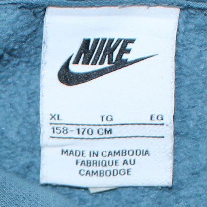 Nike Boys Blue Pullover Hoodie XL 158-170cm Casual Cotton Sweatshirt