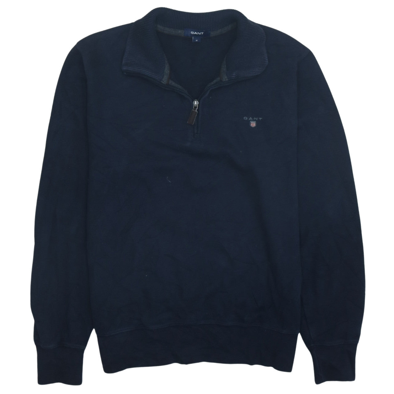 GANT Men’s Blue 1/4 Zip High Neck Cotton Sweatshirt Size M