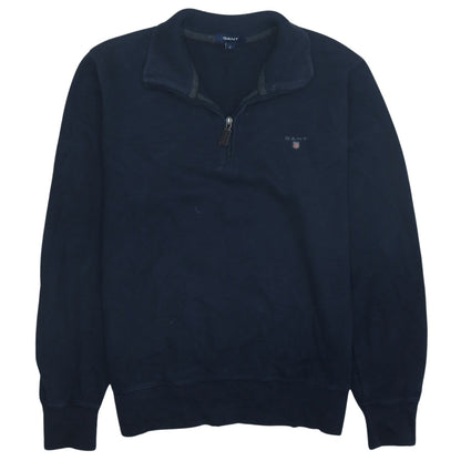 GANT Men’s Blue 1/4 Zip High Neck Cotton Sweatshirt Size M