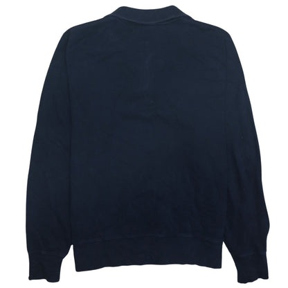 GANT Men’s Blue 1/4 Zip High Neck Cotton Sweatshirt Size M
