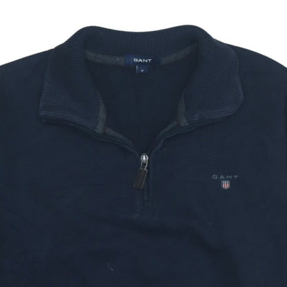 GANT Men’s Blue 1/4 Zip High Neck Cotton Sweatshirt Size M