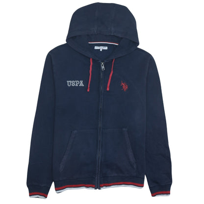 U.S. Polo Assn. Men's Blue Full Zip Hoodie Size L Embroidered Logo