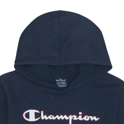 Champion Boys Blue Pullover Hoodie 15-16 Years Logo Fleece Sweatshirt