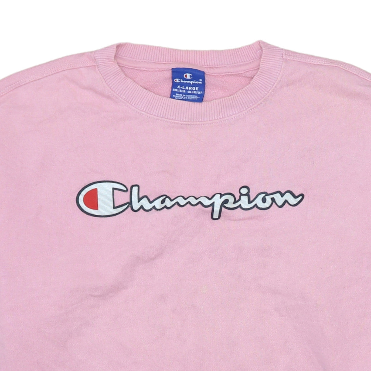 Champion Girls Pink Pullover Crew Neck Logo Sweatshirt 13-14 Years