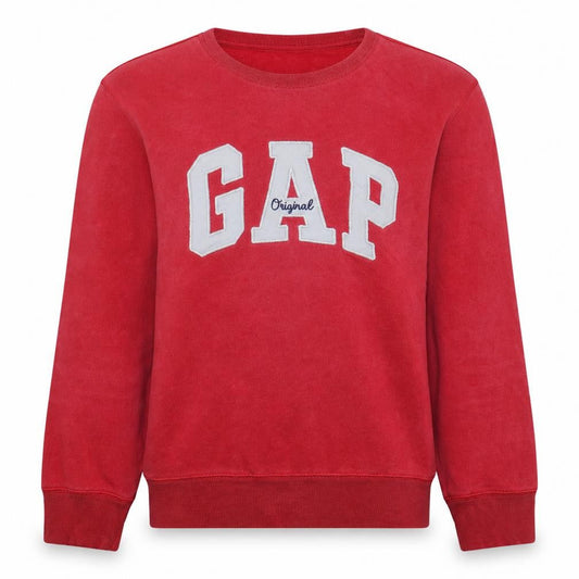 Gap Women Red Crew Neck Pullover Sweatshirt Size S Cotton Blend