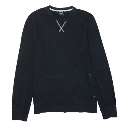 Emporio Armani EA7 Men's Black Cotton Pullover Sweatshirt L