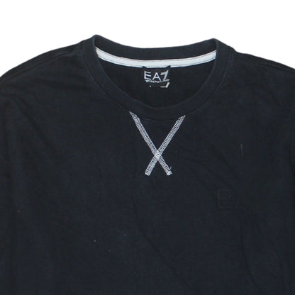 Emporio Armani EA7 Men's Black Cotton Pullover Sweatshirt L