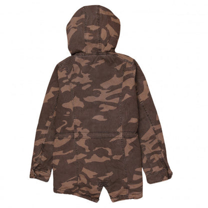 Papaya Women’s Brown Camo Hooded Parka Jacket Size 12