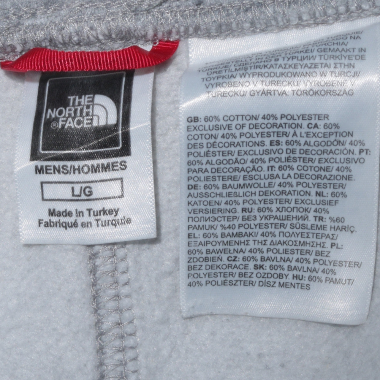 The North Face Mens Grey Fleece L Jogger Sweatpants Tapered Fit