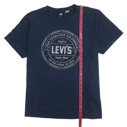 Levi's Men's Blue 2XL Graphic Logo Crew Neck Cotton T-Shirt