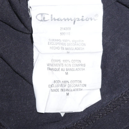 Champion Men's Black Medium Graphic Logo Cotton T-Shirt