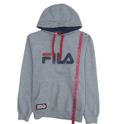 Fila Mens Grey Hoodie M Pullover Logo Hooded Sweatshirt