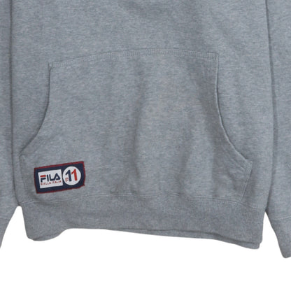 Fila Mens Grey Hoodie M Pullover Logo Hooded Sweatshirt